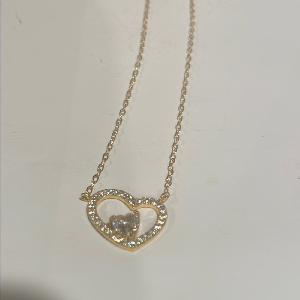 Gold Heart Pendant Necklace